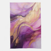 Linge De Cuisine Moderne violet et or Abstrait luxe- (Vertical)