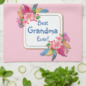 Linge De Cuisine Modifier le texte Ajouter le nom Boho Flower Feath (Plié)