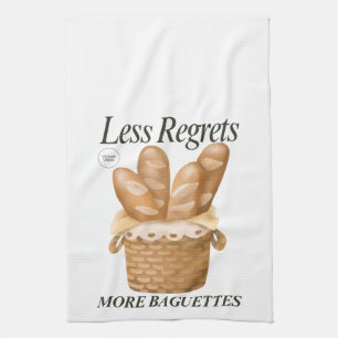 Linge De Cuisine Moins De Regrets Plus De Baguettes Drôle Pain Fran