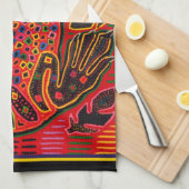 Linge De Cuisine Mola d'iguane indienne Kuna (Quart Plié)