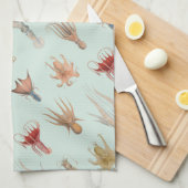 Linge De Cuisine Mollusques vintages (bleus) (Quart Plié)