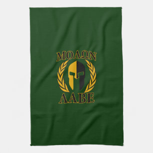 Linge De Cuisine Molon Labe Laurels spartiates sur Forest Green