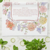 Linge De Cuisine Mom’s Recipe Kitchen Floral Towel Keepsake (Plié)