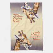 Linge De Cuisine Moment de contact entre Mère Giraffe & Calf (Vertical)