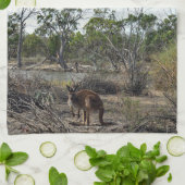 Linge De Cuisine Moment tranquille : Kangaroo australien à Billabon (Plié)