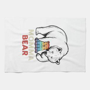 Linge De Cuisine Momma Bear Arc-en-ciel Vintage Gravure Shirt Desig