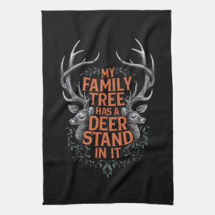 Linge De Cuisine Mon Arbre Familial A Un Deer Stand Dans La Chasse