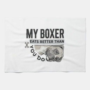 Linge De Cuisine Mon Boxer Mange Mieux Que Vous Ne Le Faites T-Shir
