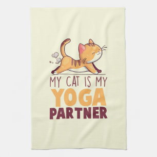Linge De Cuisine Mon Chat Est Mon Partenaire De Yoga - Étiquetage C