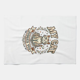 Linge De Cuisine Mon Chat Vous Juges Chat Sarcasme Attitude Vintage