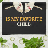Linge De Cuisine Mon Fils En Droit Est Mon Fan De Baseball Enfant F (Plié)