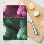 Linge De Cuisine Mona Lisa Imprimé Animal Vert Rose Violet (Quart Plié)