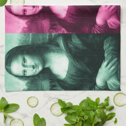 Linge De Cuisine Mona Lisa Rose vert violet (Plié)