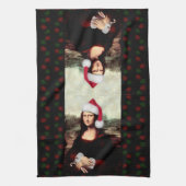Linge De Cuisine Mona Lisa Santa Hat Christmas (Vertical)