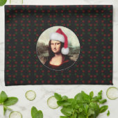 Linge De Cuisine Mona Lisa Santa Hat Christmas (Plié)