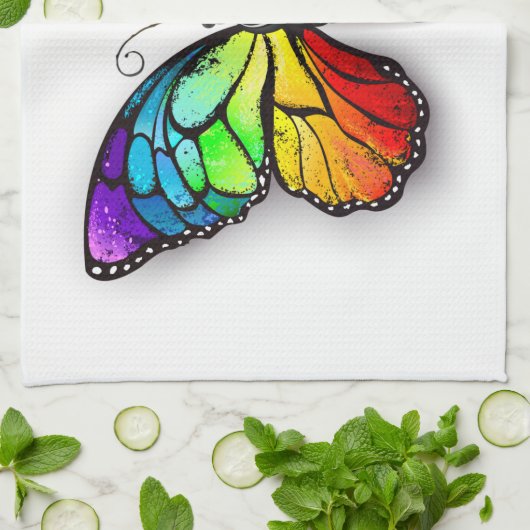 Linge De Cuisine Monarque papillon arc-en-ciel (Plié)