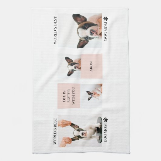 Linge De Cuisine Monde Meilleur chien maman | Photo Collage | Paste (Vertical)