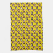 Linge De Cuisine Monkey Pattern Design Yellow  (Vertical)