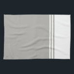 Linge De Cuisine Monochromatique moderne blanc et gris<br><div class="desc">Améliorez l'esthétique de votre cuisine avec notre serviette de cuisine moderne Monochromatique blanche et grise. Cette serviette n'est pas seulement fonctionnelle pour votre cuisine, c'est un accessoire élégant qui apporte une touche d'élégance contemporaine. Le design est composé de barres rayées simples mais chic, créant un look à la fois moderne...</div>