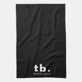 Linge De Cuisine Monogram Classic Elegant Minimal Black & White (Vertical)