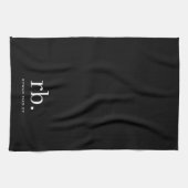 Linge De Cuisine Monogram Classic Elegant Minimum Black and White (Horizontal)