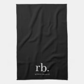 Linge De Cuisine Monogram Classic Elegant Minimum Black and White (Vertical)