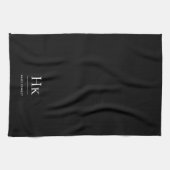 Linge De Cuisine Monogram Classic Elegant Simple Minimal Black (Horizontal)