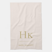 Linge De Cuisine Monogram Classic Simple Élégant Blush Pink Or (Vertical)