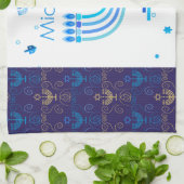 Linge De Cuisine Monogram Hanoukka Festival Menorah Lumières (Plié)