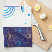 Linge De Cuisine Monogram Hanoukka Festival Menorah Lumières (Quart Plié)