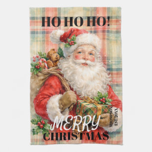 Linge De Cuisine Monogram Ho ho ho Joyeux Noël Père Noël rouge