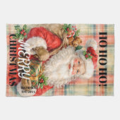 Linge De Cuisine Monogram Ho ho ho Merry Christmas Santa red (Horizontal)