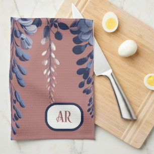 Linge De Cuisine Monogram Marine Rose Wisteria Élégance