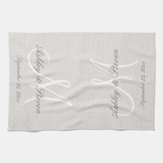 Linge De Cuisine monogram moderne | (Horizontal)
