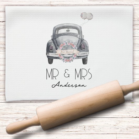 Linge De Cuisine Monogram Mr & Mrs Just Married