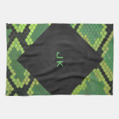 Linge De Cuisine Monogram Snake Vert et Noir (Horizontal)