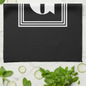 Linge De Cuisine Monogramme 3 trames en gras | Noir et blanc (Plié)