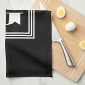 Linge De Cuisine Monogramme 3 trames en gras | Noir et blanc (Quart Plié)