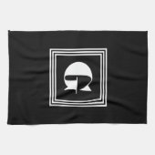 Linge De Cuisine Monogramme 3 trames en gras | Noir et blanc (Horizontal)