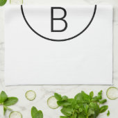 Linge De Cuisine Monogramme à deux initiales moderne (Plié)