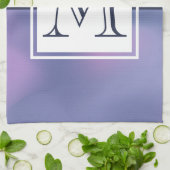 Linge De Cuisine Monogramme Abstrait moderne violet et rose (Plié)