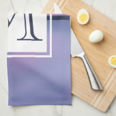 Linge De Cuisine Monogramme Abstrait moderne violet et rose (Quart Plié)