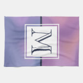 Linge De Cuisine Monogramme Abstrait moderne violet et rose (Horizontal)