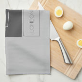 Linge De Cuisine Monogramme attrayant Gris Nom de la plaine (Quart Plié)