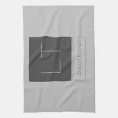 Linge De Cuisine Monogramme attrayant Gris Nom de la plaine (Vertical)