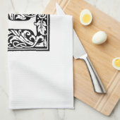 Linge De Cuisine Monogramme B initial. Nom customisé Modèle floral (Quart Plié)