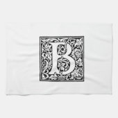Linge De Cuisine Monogramme B initial. Nom customisé Modèle floral (Horizontal)