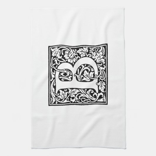 Linge De Cuisine Monogramme B initial. Nom customisé Modèle floral (Vertical)