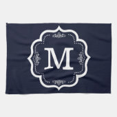 Linge De Cuisine Monogramme bleu (Horizontal)