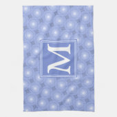 Linge De Cuisine Monogramme bleu cercles motif (Vertical)